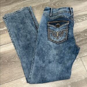 EUC Rebel By Right Stonewashed Straight Leg Jeans Size 11